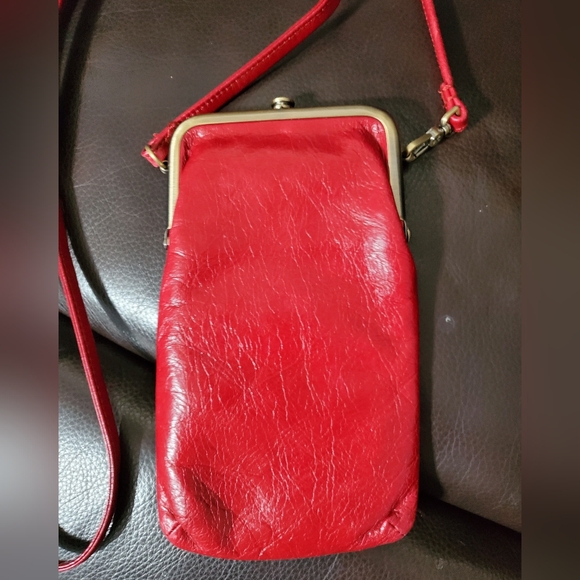 HOBO Melody Crossbody Bag Leather Cardinal Wristlet Shoulder bag EUC - Picture 2 of 8